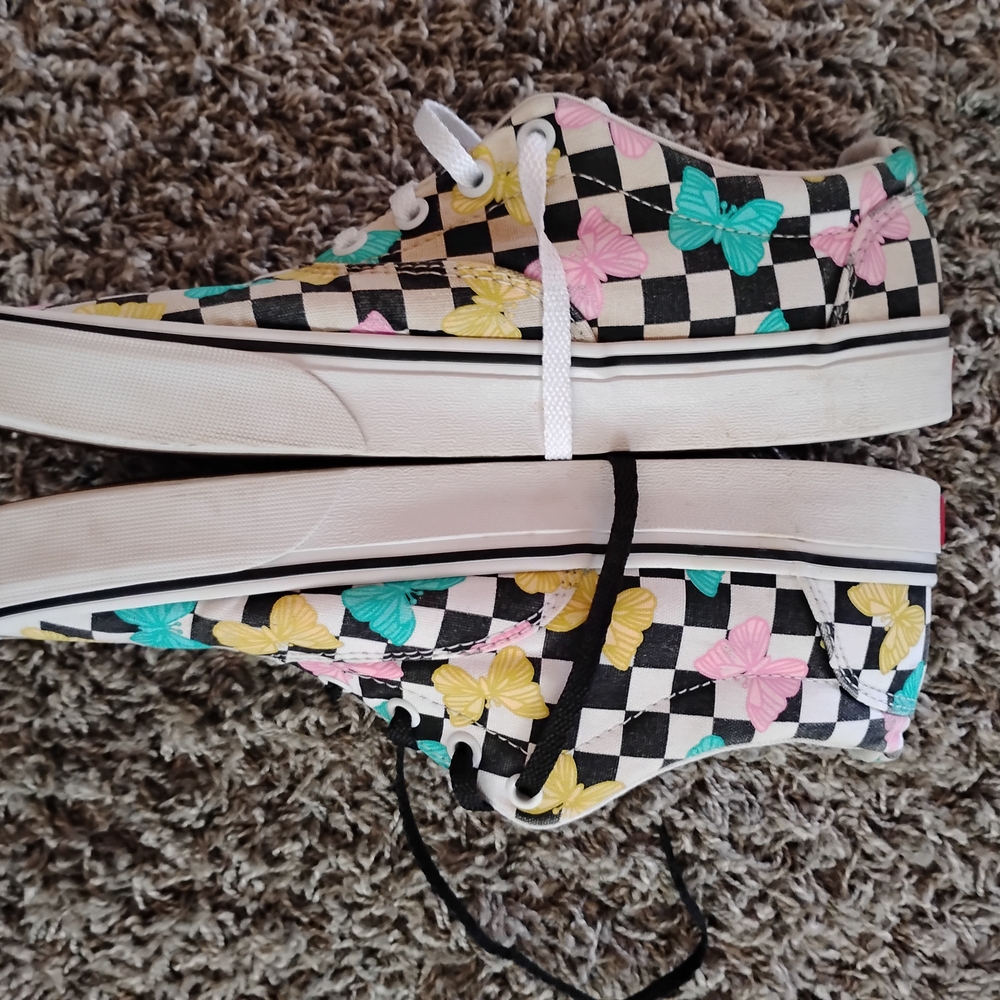 Colorful Butterfly Checkered Sneakers